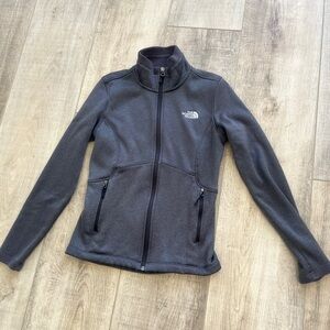 NWOT The North Face WMN Sz S Grey Softshell Jacket Full Zip 32” L 23”